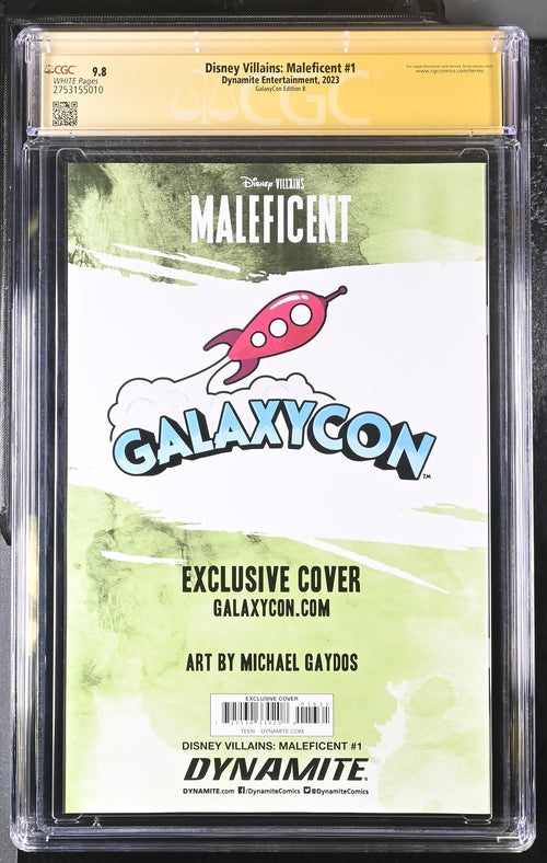 Disney Villains Maleficent #1 GalaxyCon Exclusive Gaydos Variant CGC Signature Series 9.8 Signed by Michael Gaydos GalaxyCon