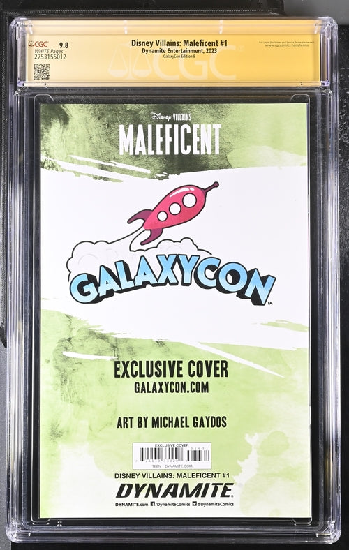 Disney Villains Maleficent #1 GalaxyCon Exclusive Gaydos Variant CGC Signature Series 9.8 Signed by Michael Gaydos GalaxyCon