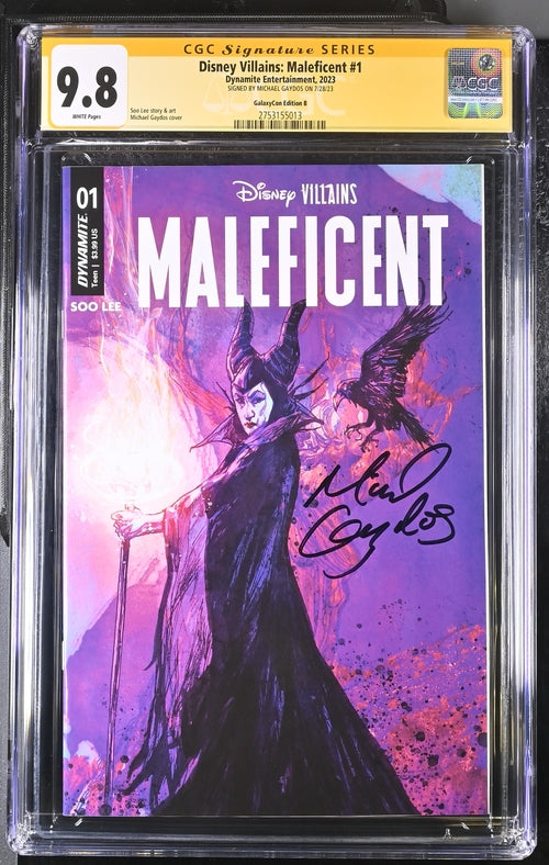 Disney Villains Maleficent #1 GalaxyCon Exclusive Gaydos Variant CGC Signature Series 9.8 Signed by Michael Gaydos GalaxyCon