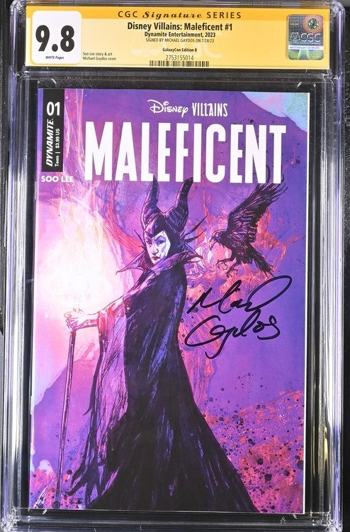 Disney Villains Maleficent #1 GalaxyCon Exclusive Gaydos Variant CGC Signature Series 9.8 Signed by Michael Gaydos GalaxyCon