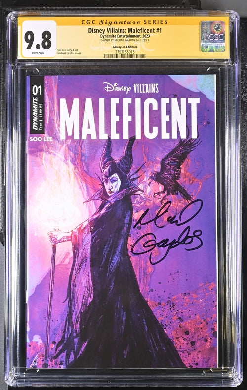 Disney Villains Maleficent #1 GalaxyCon Exclusive Gaydos Variant CGC Signature Series 9.8 Signed by Michael Gaydos GalaxyCon