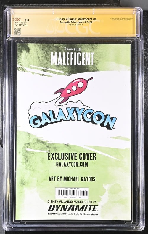 Disney Villains Maleficent #1 GalaxyCon Exclusive Gaydos Variant CGC Signature Series 9.8 Signed by Michael Gaydos GalaxyCon