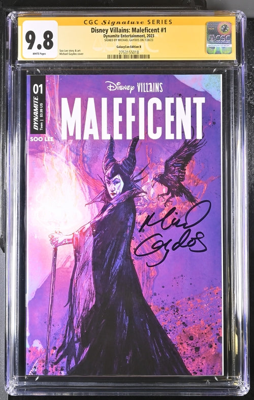 Disney Villains Maleficent #1 GalaxyCon Exclusive Gaydos Variant CGC Signature Series 9.8 Signed by Michael Gaydos GalaxyCon