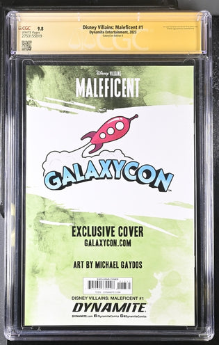 Disney Villains Maleficent #1 GalaxyCon Exclusive Gaydos Variant CGC Signature Series 9.8 Signed by Michael Gaydos GalaxyCon