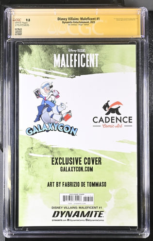 Disney Villains Maleficent #1 GalaxyCon Exclusive Tommaso Virgin Variant CGC Signature Series 9.8 Signed Fabrizio De Tommaso GalaxyCon