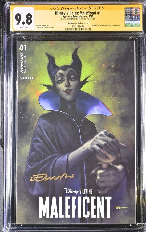 Disney Villains Maleficent #1 GalaxyCon Exclusive Tommaso Virgin Variant CGC Signature Series 9.8 GalaxyCon