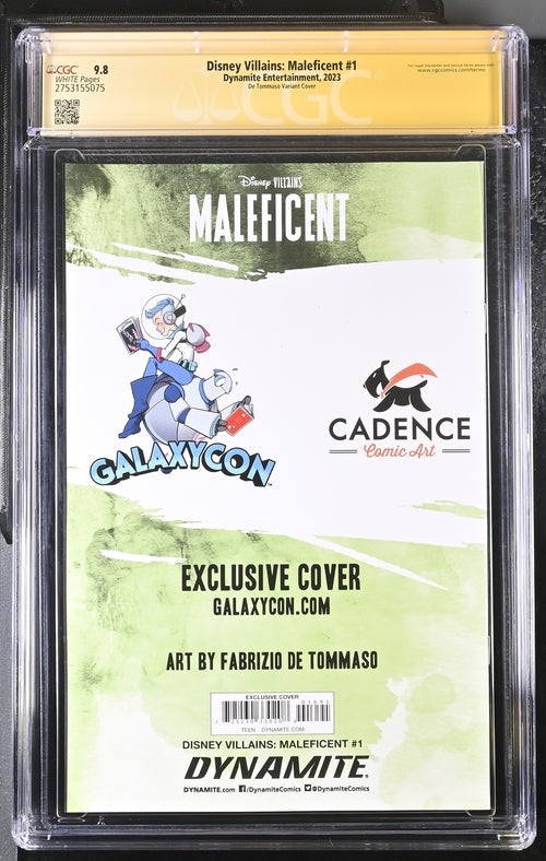 Disney Villains Maleficent #1 GalaxyCon Exclusive Tommaso Virgin Variant CGC Signature Series 9.8 GalaxyCon