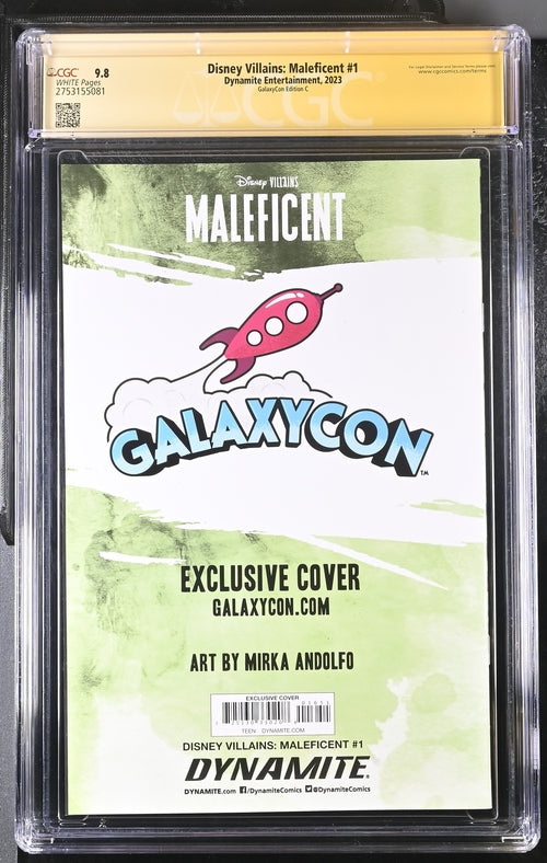 Disney Villains Maleficent #1 GalaxyCon Exclusive Andolfo Variant CGC Signature Series 9.8 Signed Mirka Andolfo