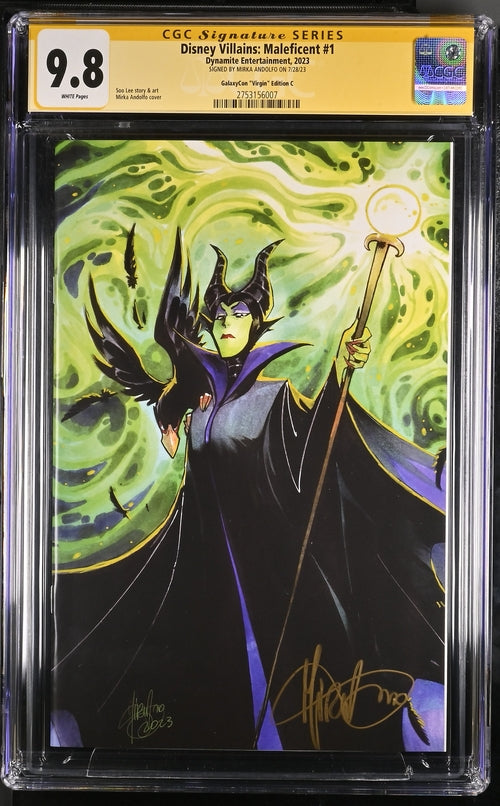 Disney Villains Maleficent #1 GalaxyCon Exclusive Andolfo Virgin Variant CGC Signature Series 9.8 Signed Mirka Andolfo GalaxyCon