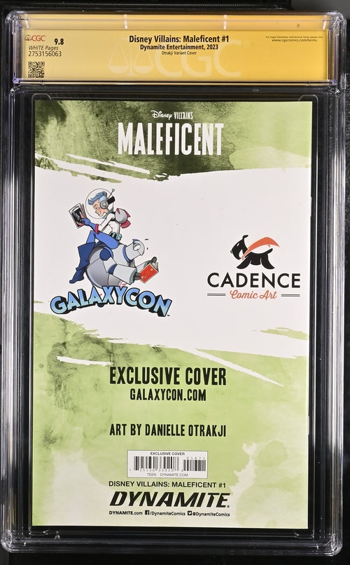 Disney Villains Maleficent #1 GalaxyCon Exclusive Otrakji Variant CGC Signature Series 9.8 Signed Danielle Otrakji GalaxyCon