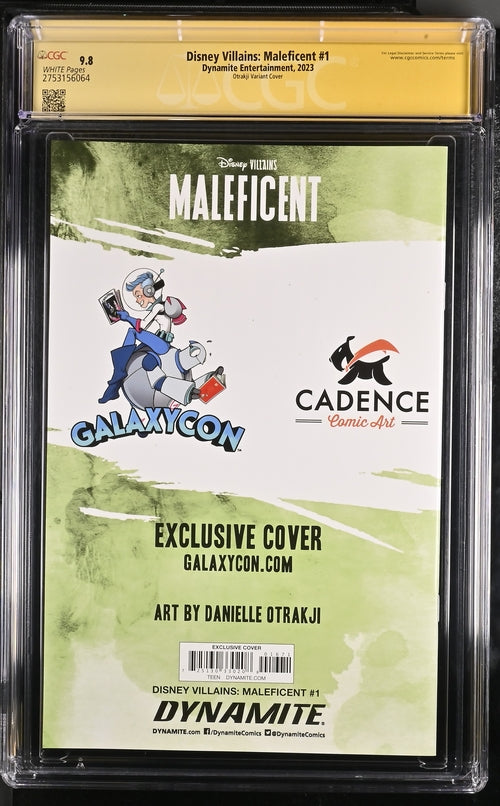 Disney Villains Maleficent #1 GalaxyCon Exclusive Otrakji Variant CGC Signature Series 9.8 Signed Danielle Otrakji GalaxyCon