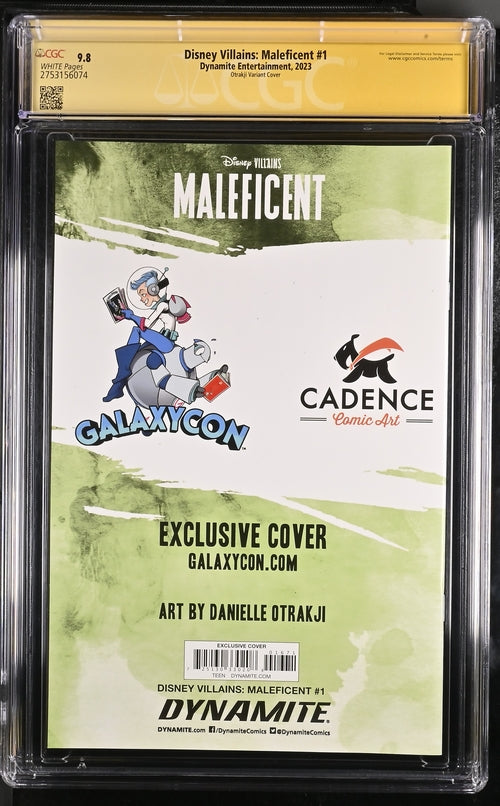 Disney Villains Maleficent #1 GalaxyCon Exclusive Otrakji Variant CGC Signature Series 9.8 Signed Danielle Otrakji GalaxyCon