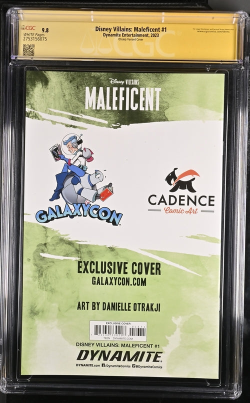 Disney Villains Maleficent #1 GalaxyCon Exclusive Otrakji Variant CGC Signature Series 9.8 Signed Danielle Otrakji GalaxyCon