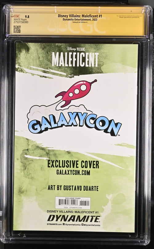 Disney Villains Maleficent #1 GalaxyCon Exclusive Duarte Variant CGC Signature Series 9.8 Signed Gustave Duarte GalaxyCon