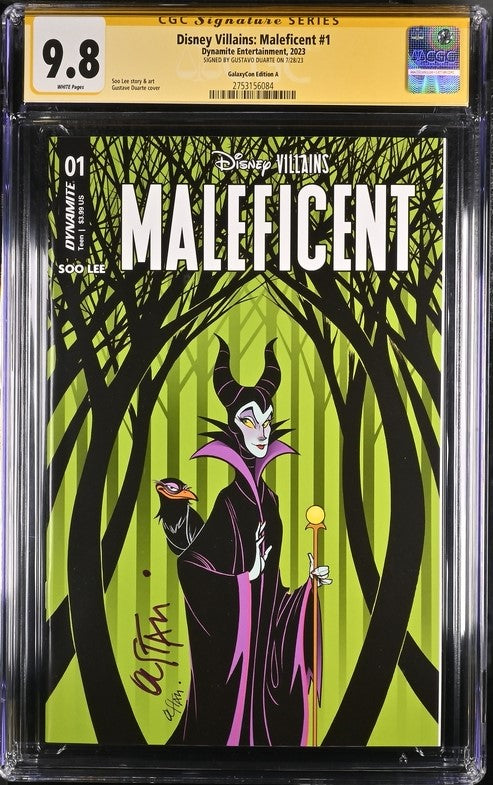 Disney Villains Maleficent #1 GalaxyCon Exclusive Duarte Variant CGC Signature Series 9.8 Signed Gustave Duarte