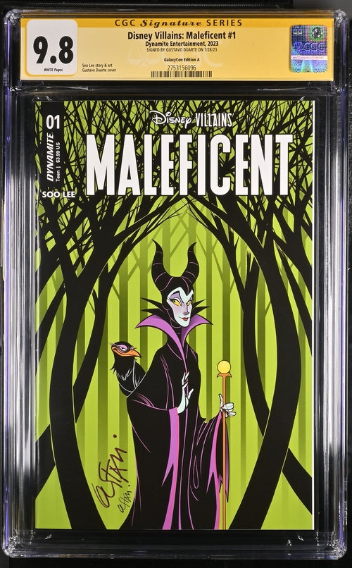 Disney Villains Maleficent #1 GalaxyCon Exclusive Duarte Variant CGC Signature Series 9.8 Signed Gustave Duarte GalaxyCon