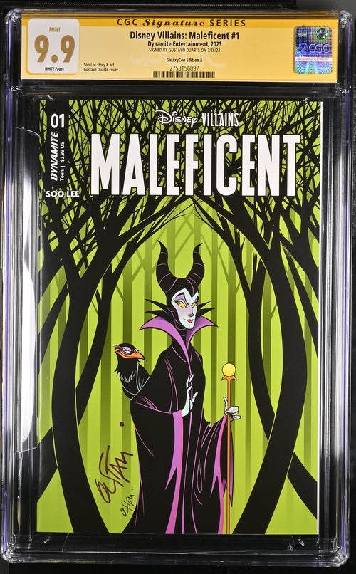 Disney Villains Maleficent #1 GalaxyCon Edition A CGC SS 9.9 Mint Signed by Guatavo Duarte