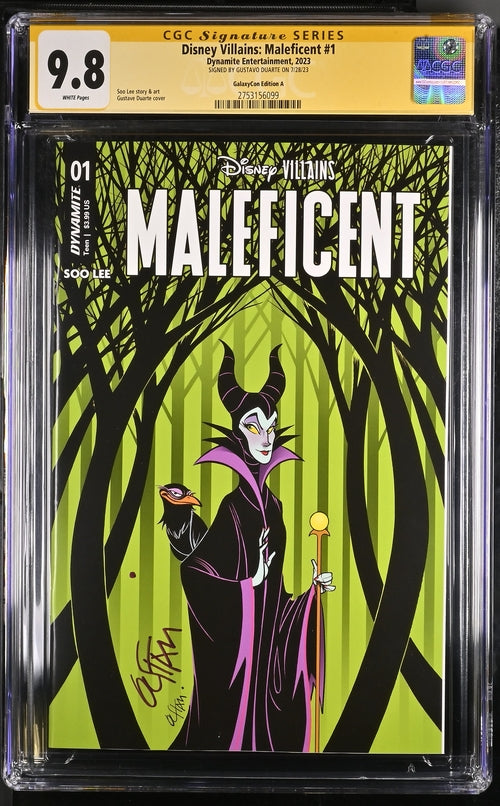 Disney Villains Maleficent #1 GalaxyCon Exclusive Duarte Variant CGC Signature Series 9.8 Signed Gustave Duarte GalaxyCon