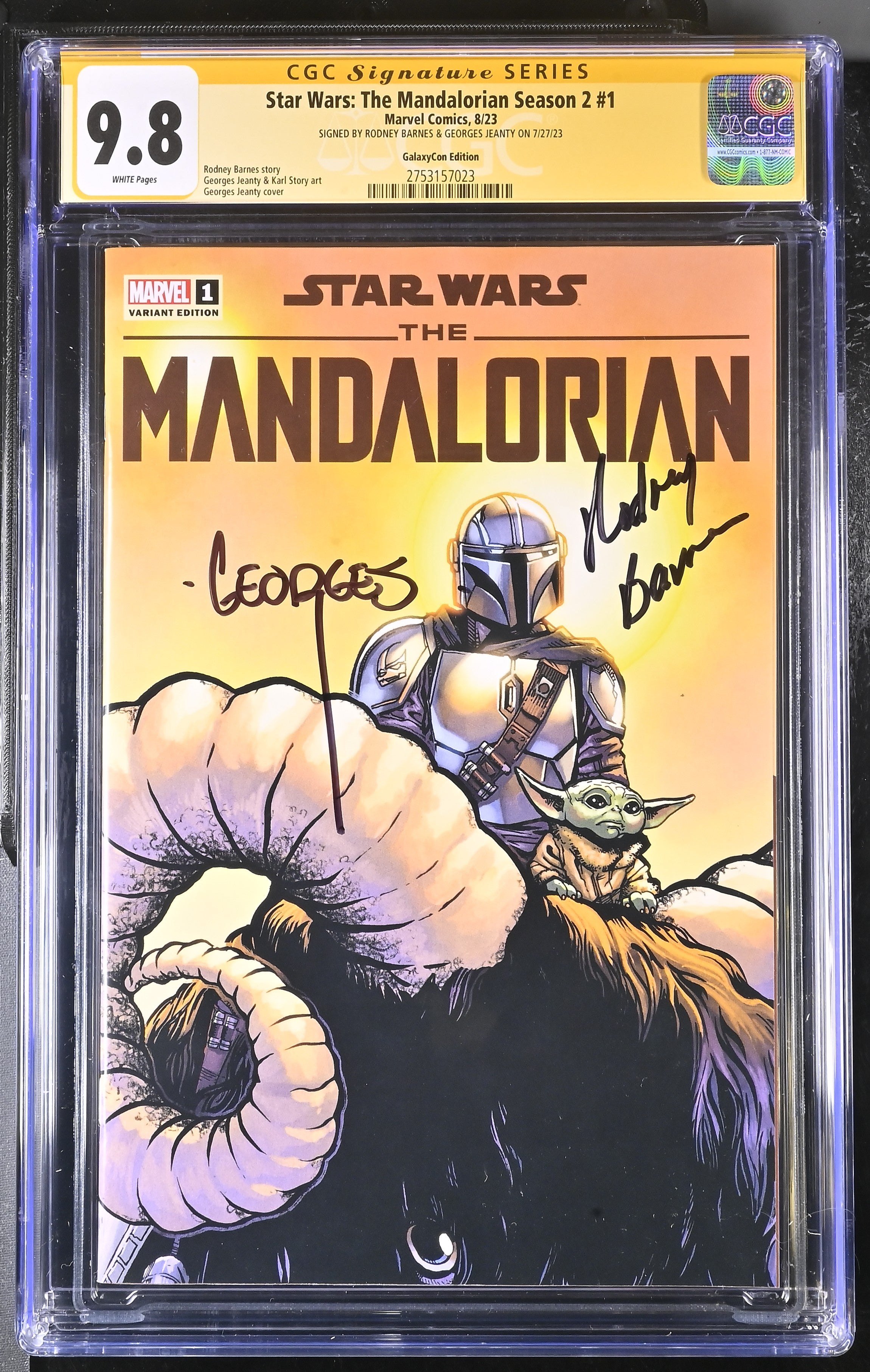 Star Wars: The Mandalorian Season 2 #1 Marvel Comic CGC Signature Series 9.8 Signed Barnes, Jeanty