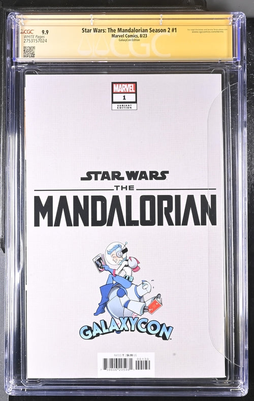 Star Wars: The Mandalorian Season 2 #1 Marvel Comics Galaxycon Exclusive CGC Signature Series 9.9 Mint Signed Barnes, Geanty