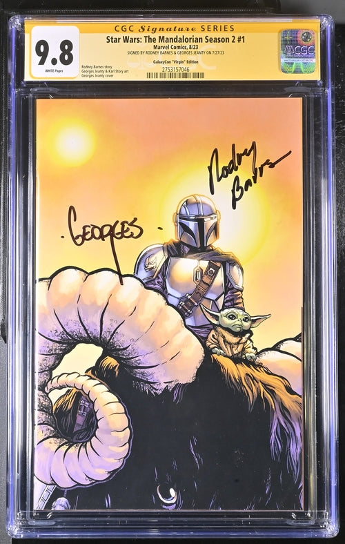 Star Wars The Mandalorian Season 2 #1 Marvel Comics CGC Signature Series 9.8 Signed Barnes, Jeanty GalaxyCon