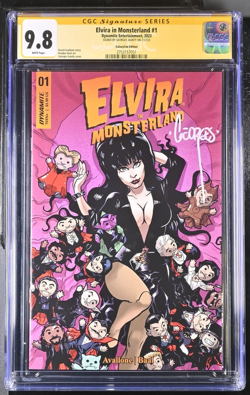 Elvira In Monsterland #1 Dynamite Entertainment GalaxyCon Edition CGC Signature Series 9.8 Signed Georges Jeanty