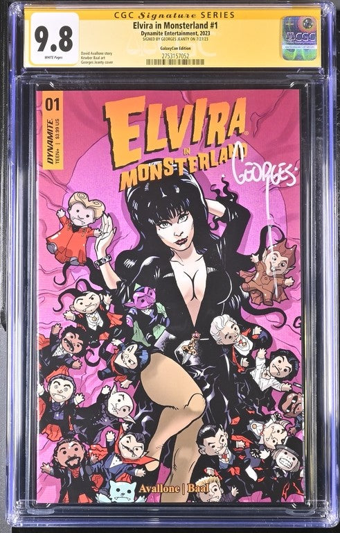 Elvira In Monsterland #1 Dynamite Entertainment GalaxyCon Edition CGC Signature Series 9.8 Signed Georges Jeanty