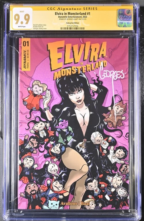 Elvira In Monsterland #1 Dynamite Entertainment GalaxyCon Edition CGC Signature Series 9.9 MINT Signed Georges Jeanty