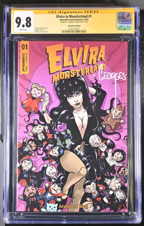 Elvira In Monsterland #1 Dynamite Entertainment GalaxyCon Edition CGC Signature Series 9.8 Signed Georges Jeanty