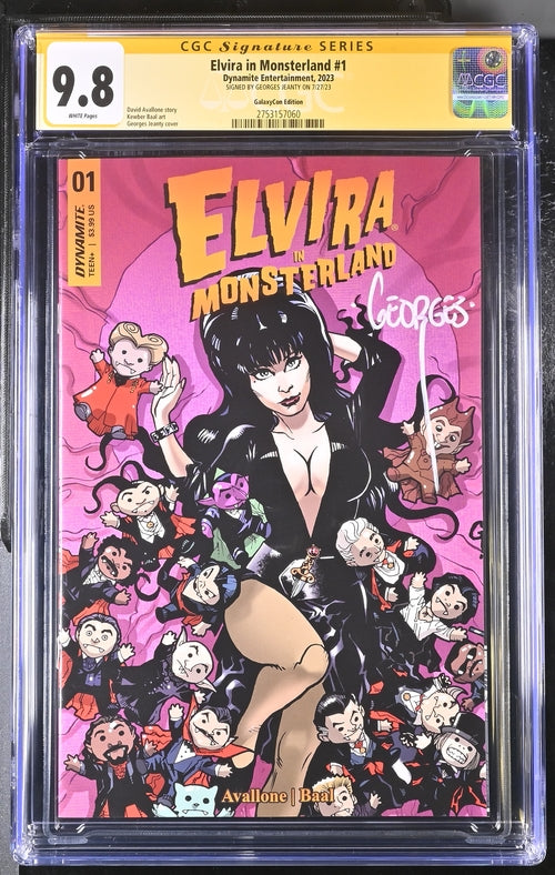 Elvira In Monsterland #1 Dynamite Entertainment GalaxyCon Edition CGC Signature Series 9.8 Signed Georges Jeanty