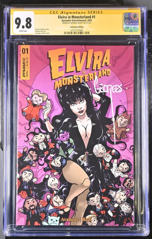 Elvira In Monsterland #1 Dynamite Entertainment GalaxyCon Edition CGC Signature Series 9.8 Signed Georges Jeanty GalaxyCon