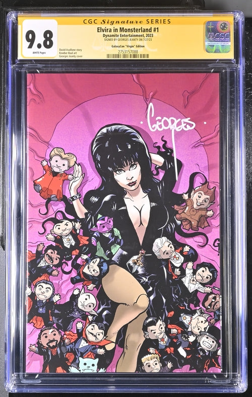 Elvira In Monsterland #1 Dynamite Entertainment GalaxyCon Edition CGC Signature Series 9.8 Signed Georges Jeanty GalaxyCon