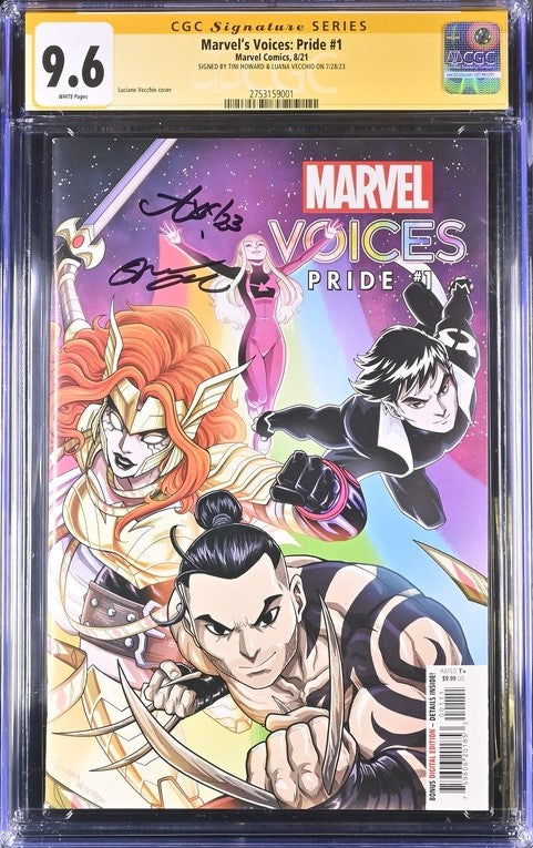 Marvel's Voices: Pride #1 Marvel Comics CGC Signature Series 9.6 Signed Tini Howard, Luana Vecchio