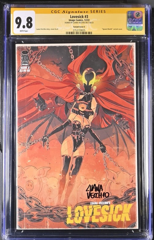 Lovesick #3 Spawn Variant Cover Image Comics CGC Signature Series 9.8 Signed Luana Vecchio GalaxyCon