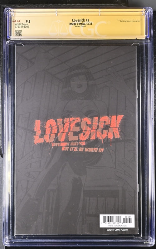 Lovesick #1 Variant Cover C Image Comics CGC Signature Series 9.8 Signed Luana Vecchio