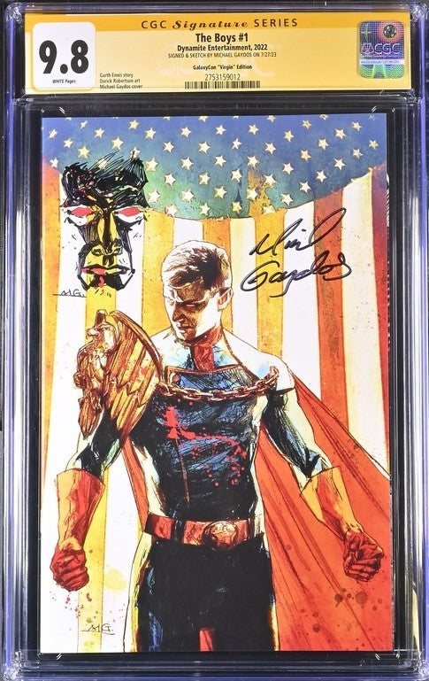 The Boys #1 Dynamite Comics Virgin Edition CGC Signature Series 9.8 Signed & Sketched Michael Gaydos
