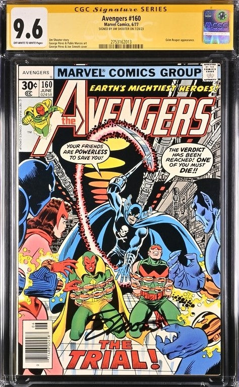 Avengers #160 Marvel Comics CGC Signature Series 9.6 Signed Jim Shooter