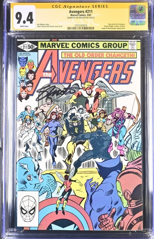 Avengers #211 Marvel Comics CGC Signature Series 9.4 Signed Jim Shooter