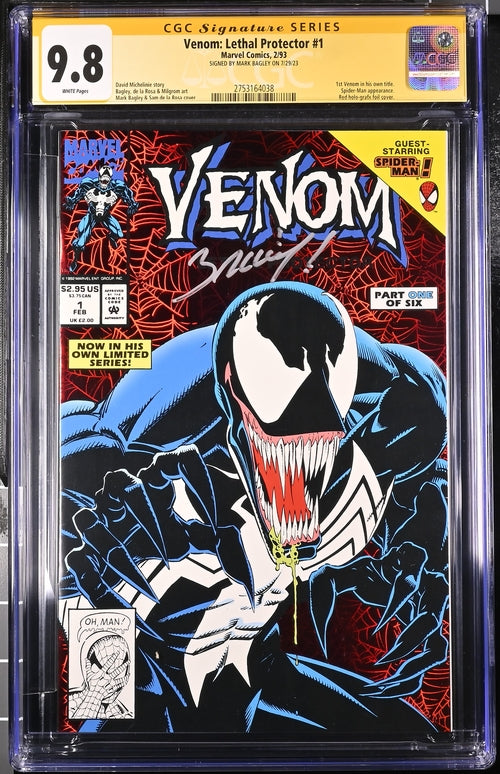 Venom: Lethal Protector #1 Marvel Comics CGC Signature Series 9.8 Signed Mark Bagley GalaxyCon