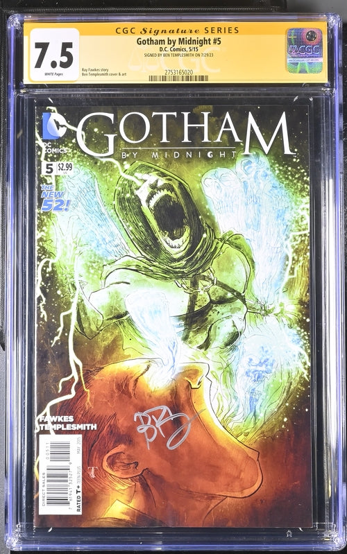 Gotham By Midnight #5 CGC Signature Series 7.5 Signed Ben Templesmith