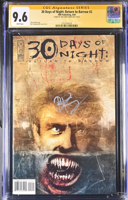 30 Days of Night: Return to Barrow #2 IDW Publishing CGC Signature Series 9.6 Signed Ben Templesmith