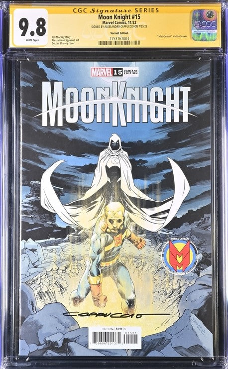 Moon Knight #15 Shalvey Variant Marvel Comics CGC Signature Series 9.8