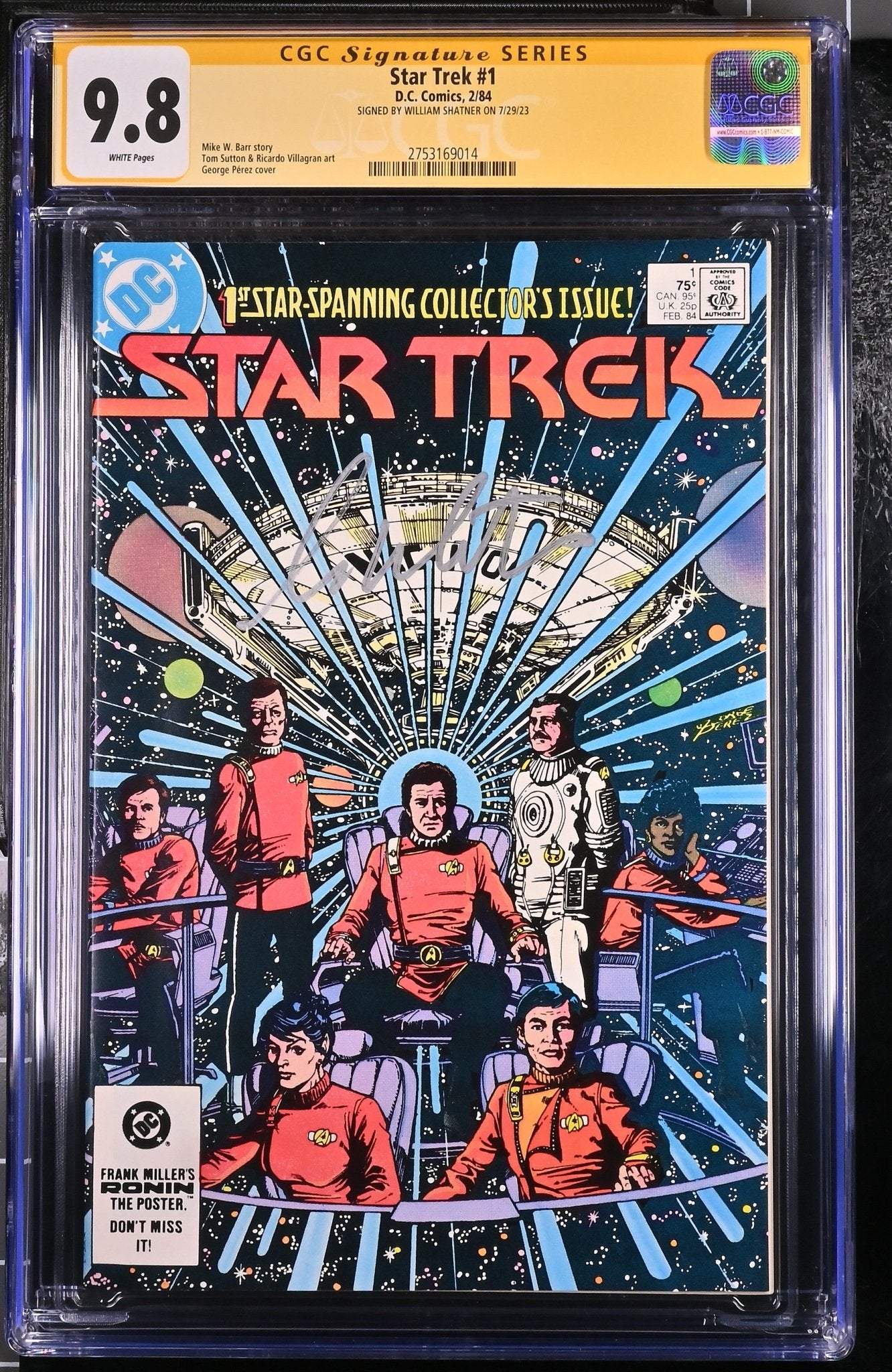 Star Trek #1 DC Comics CGC Signature Series 9.8 William Shatner