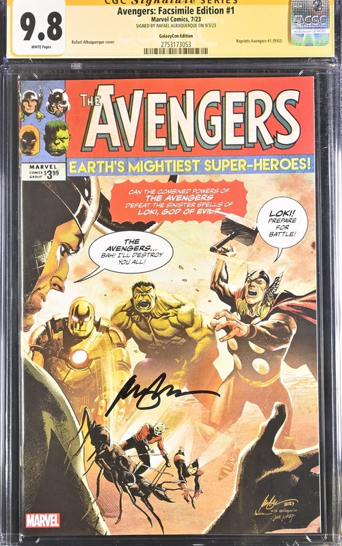 Avengers: Facsimile Edition #1 GalaxyCon Edition Marvel Comics CGC Signature Series 9.8 Signed Rafael Albuquerque GalaxyCon