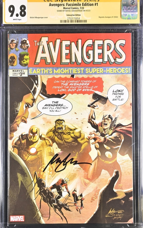 Avengers: Facsimile Edition #1 GalaxyCon Edition Marvel Comics CGC Signature Series 9.8 Signed Rafael Albuquerque GalaxyCon