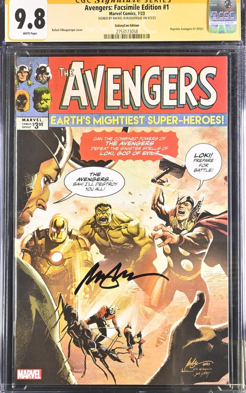 Avengers: Facsimile Edition #1 GalaxyCon Edition Marvel Comics CGC Signature Series 9.8 Signed Rafael Albuquerque GalaxyCon