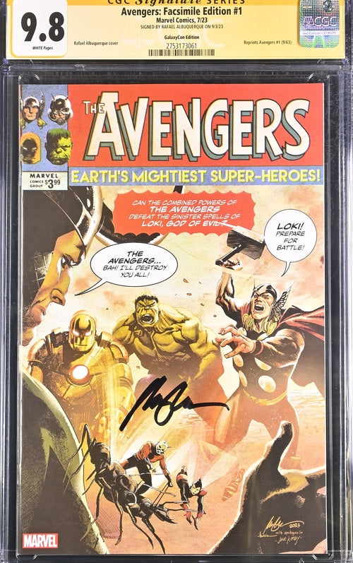 Avengers: Facsimile Edition #1 GalaxyCon Edition Marvel Comics CGC Signature Series 9.8 Signed Rafael Albuquerque GalaxyCon