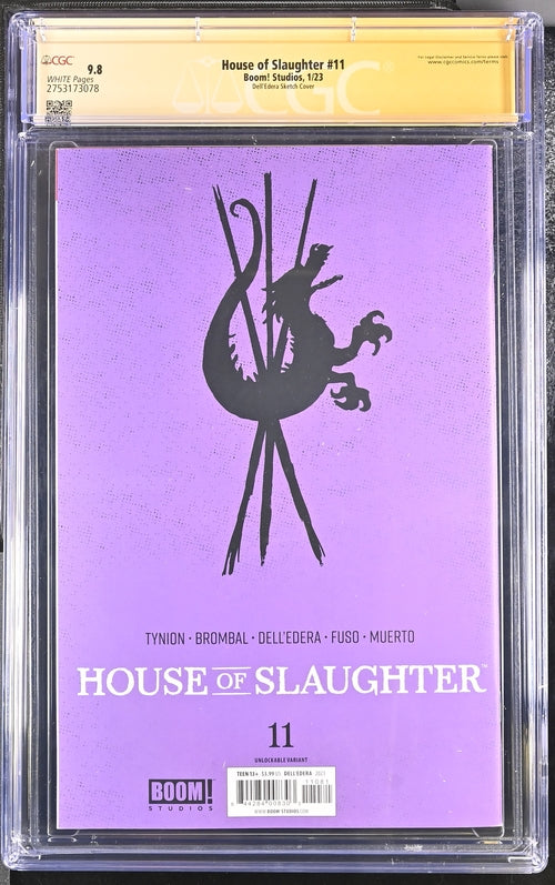 House of Slaughter #11 Boom! Studios Dell'Edera Sketch Virgin Cover CGC Signature Series 9.8 Signed Anthony Fuso