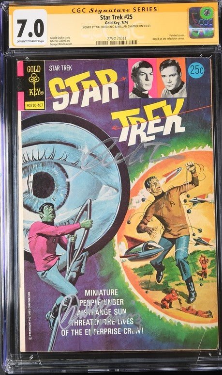 Star Trek #25 Gold Key CGC Signature Series 7.0 Signed x2 Walter Koeni