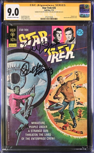 Star Trek #25 Gold Key CGC Signature Series 9.0 Cast x2 Signed Koenig, Shatner